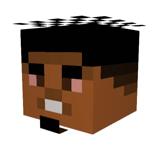 Maxicommon Minecraft avatar head, 3D render