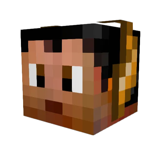 Maxigic Minecraft avatar head, 3D render