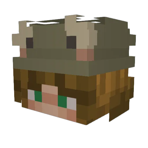 MaxiiTheAxolotl Minecraft avatar head, 3D render