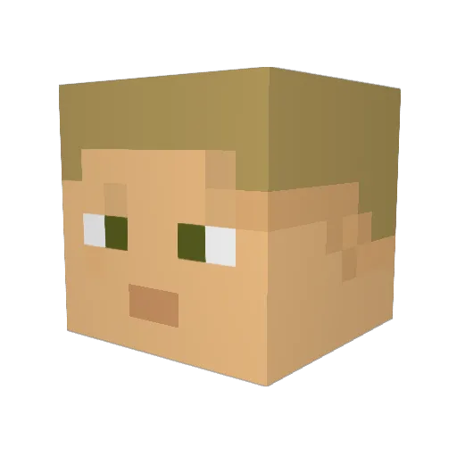 Maxiiim Minecraft avatar head, 3D render