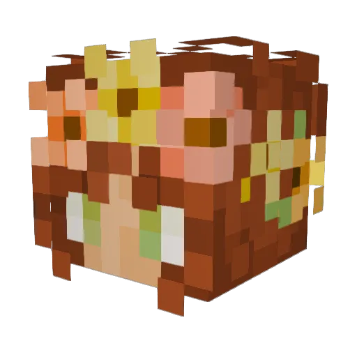 Maxillary Minecraft avatar head, 3D render