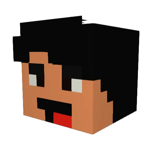 Maxilopo Minecraft avatar head, 3D render
