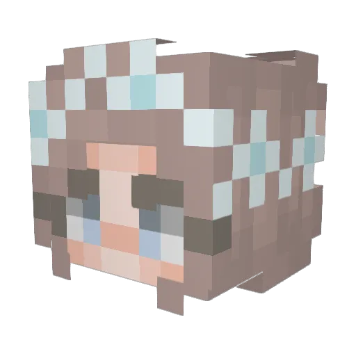 MaximeGoat Minecraft avatar head, 3D render