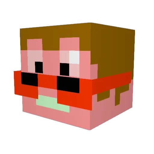 Maximinazuki Minecraft avatar head, 3D render
