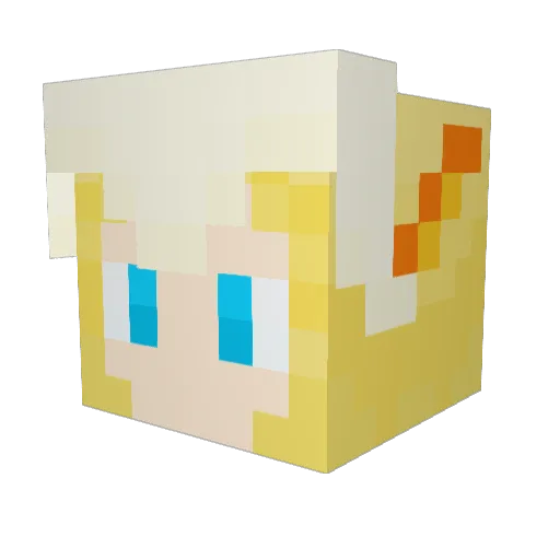 Maximinum Minecraft avatar head, 3D render