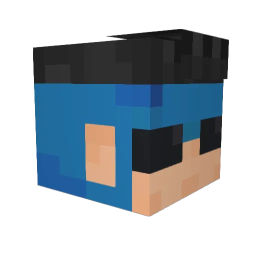 Maximosmurf Minecraft avatar head, 3D render