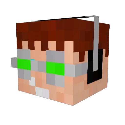 MaximumEffortG Minecraft avatar head, 3D render