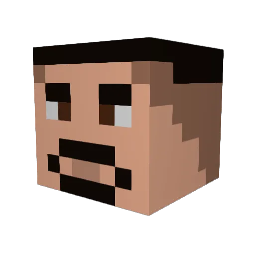Maxipunct Minecraft avatar head, 3D render