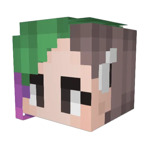 MaxlCaulfield Minecraft avatar head, 3D render
