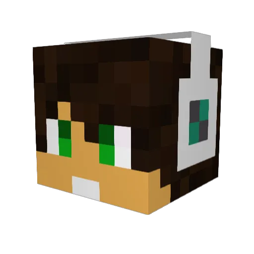 MaxnusTV Minecraft avatar head, 3D render
