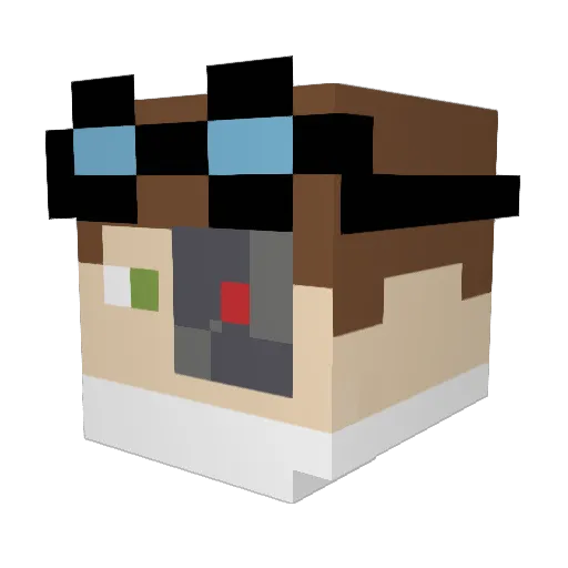 Maxokai Minecraft avatar head, 3D render