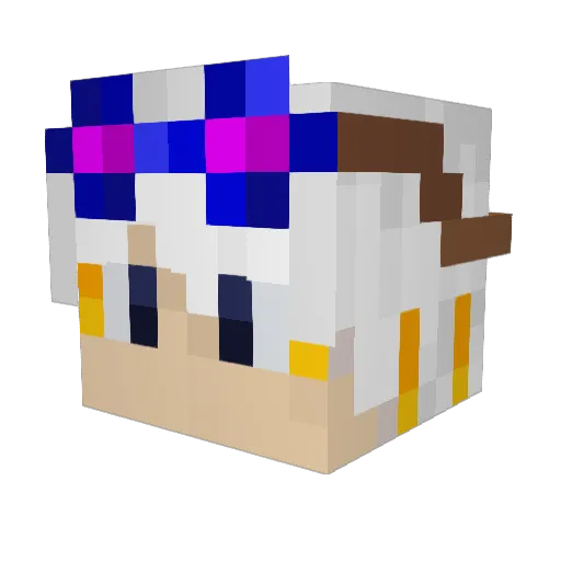 Maxolotl3050 Minecraft avatar head, 3D render
