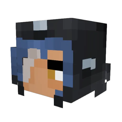 MaxouSenpai Minecraft avatar head, 3D render