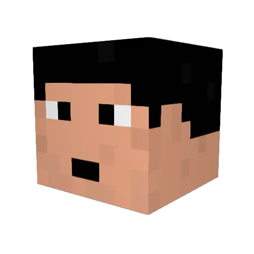 MaxwellingtonIII Minecraft avatar head, 3D render