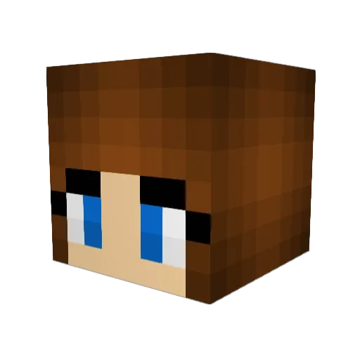 MaxxieBlack Minecraft avatar head, 3D render