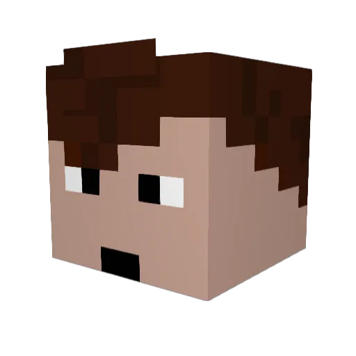 MaxxxErni Minecraft avatar head, 3D render