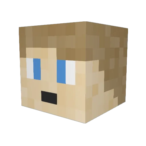 Maxymm Minecraft avatar head, 3D render