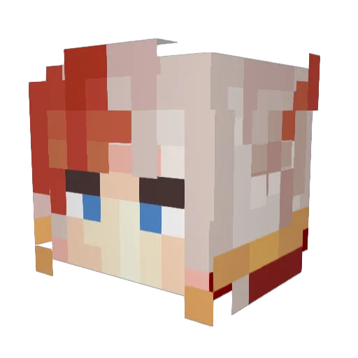 Maxyoka Minecraft avatar head, 3D render