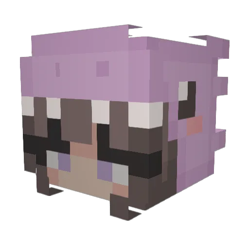 MayaPapayaaa Minecraft avatar head, 3D render