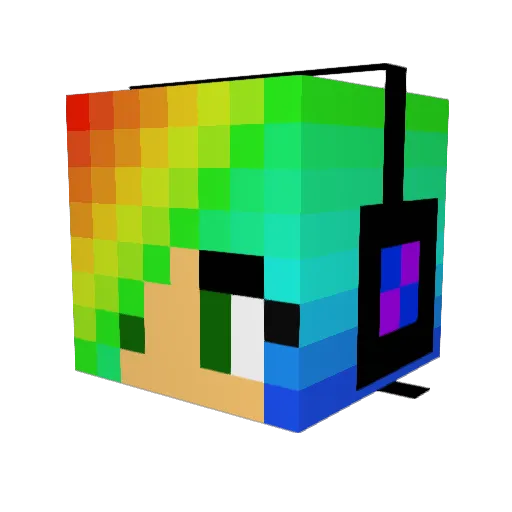 MayaV2009 Minecraft avatar head, 3D render
