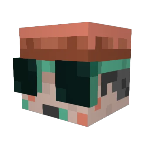 Mayannka Minecraft avatar head, 3D render