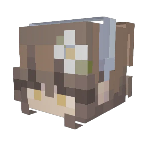 Mayb1ue Minecraft avatar head, 3D render