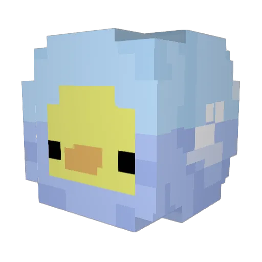 Maybabii Minecraft avatar head, 3D render