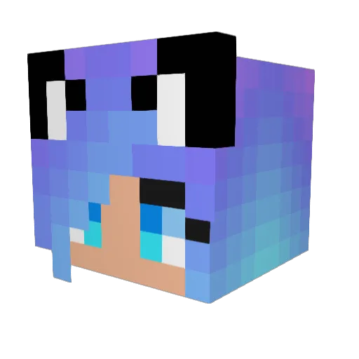 Maybeelee Minecraft avatar head, 3D render