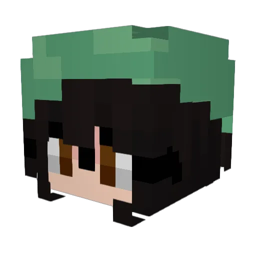 Maybewheat Minecraft avatar head, 3D render