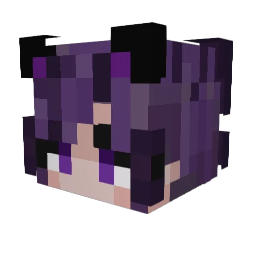 MaybkChan Minecraft avatar head, 3D render