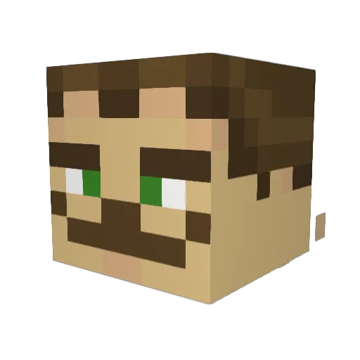 MaygerDog Minecraft avatar head, 3D render