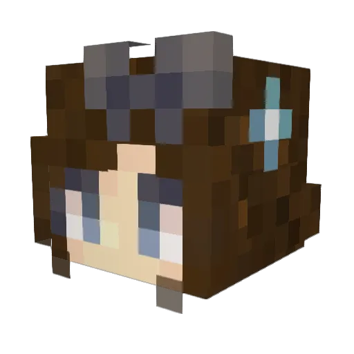 Mayiri Minecraft avatar head, 3D render