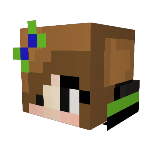 Maylaboo Minecraft avatar head, 3D render