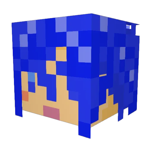 Maylot Minecraft avatar head, 3D render