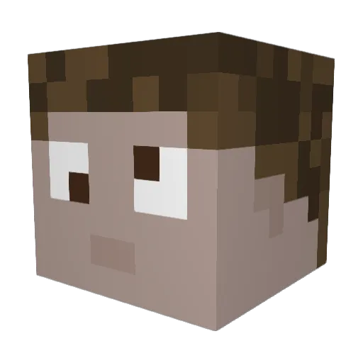 Maymey Minecraft avatar head, 3D render