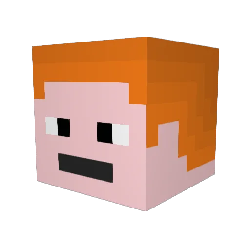 MayoMay Minecraft avatar head, 3D render