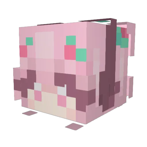 Mayoiten Minecraft avatar head, 3D render