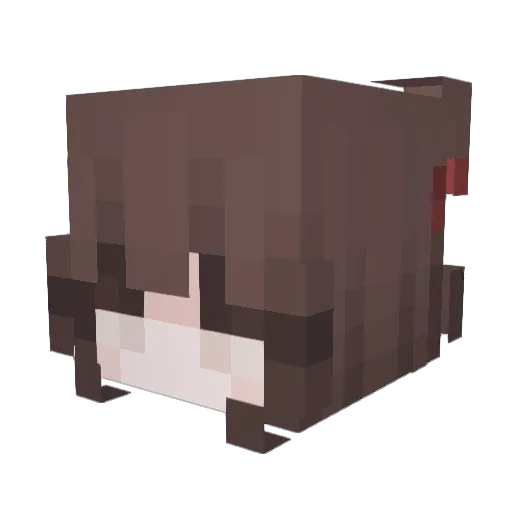 Mayu49333_ Minecraft avatar head, 3D render