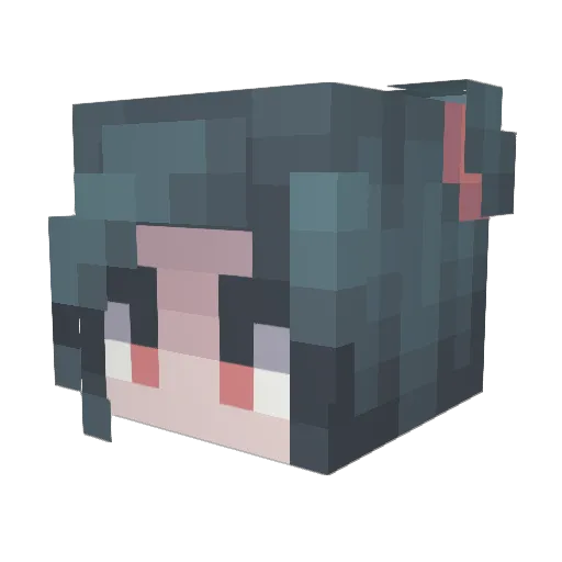 Mayuda Minecraft avatar head, 3D render