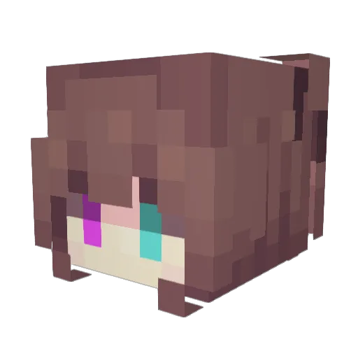 Mayuichi Minecraft avatar head, 3D render