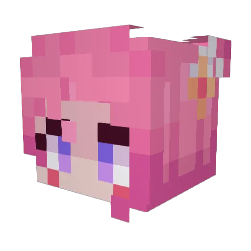 Mayumekow Minecraft avatar head, 3D render