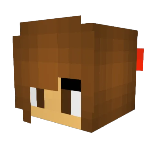 Mazekinn Minecraft avatar head, 3D render