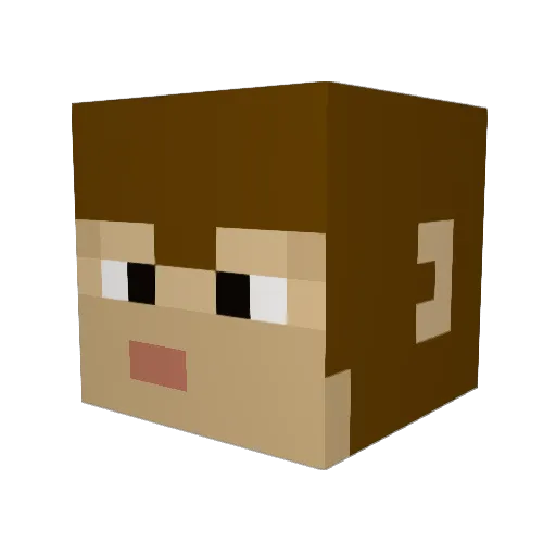 MaziArmy Minecraft avatar head, 3D render