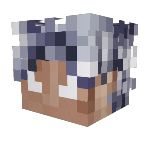 MaziBoy Minecraft avatar head, 3D render