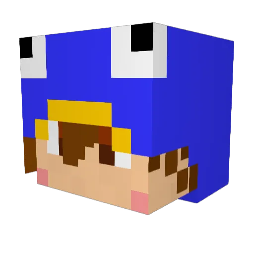 Mazidao Minecraft avatar head, 3D render