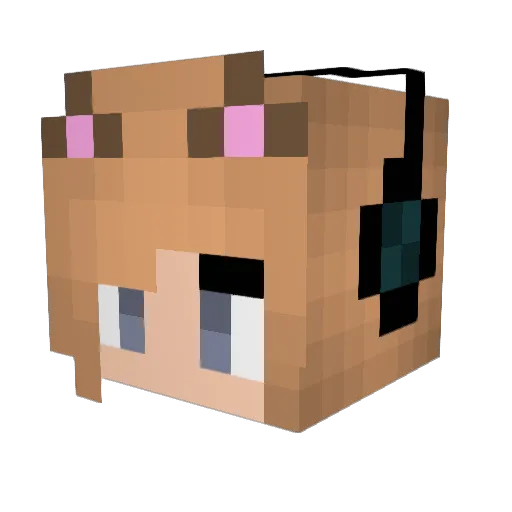 Mazikee Minecraft avatar head, 3D render