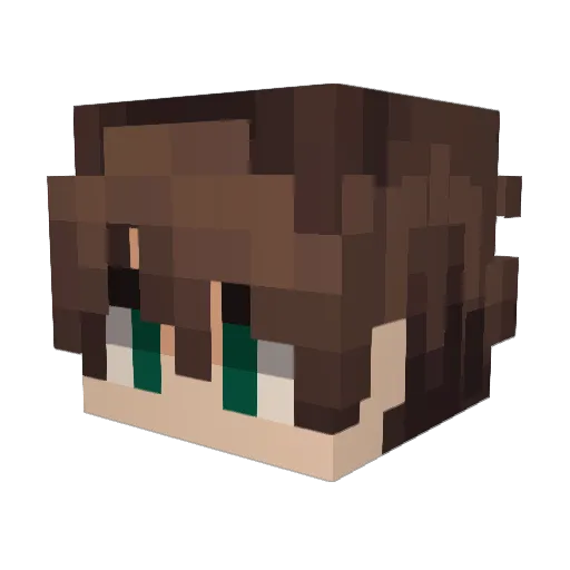 Mazu00 Minecraft avatar head, 3D render