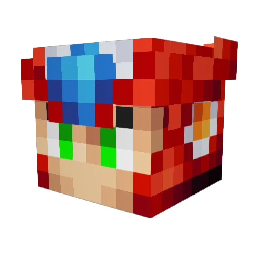 Mazzek Minecraft avatar head, 3D render