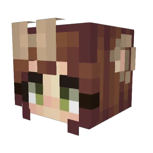 Mazzeyl Minecraft avatar head, 3D render