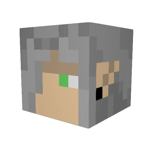 MazzyMagic Minecraft avatar head, 3D render